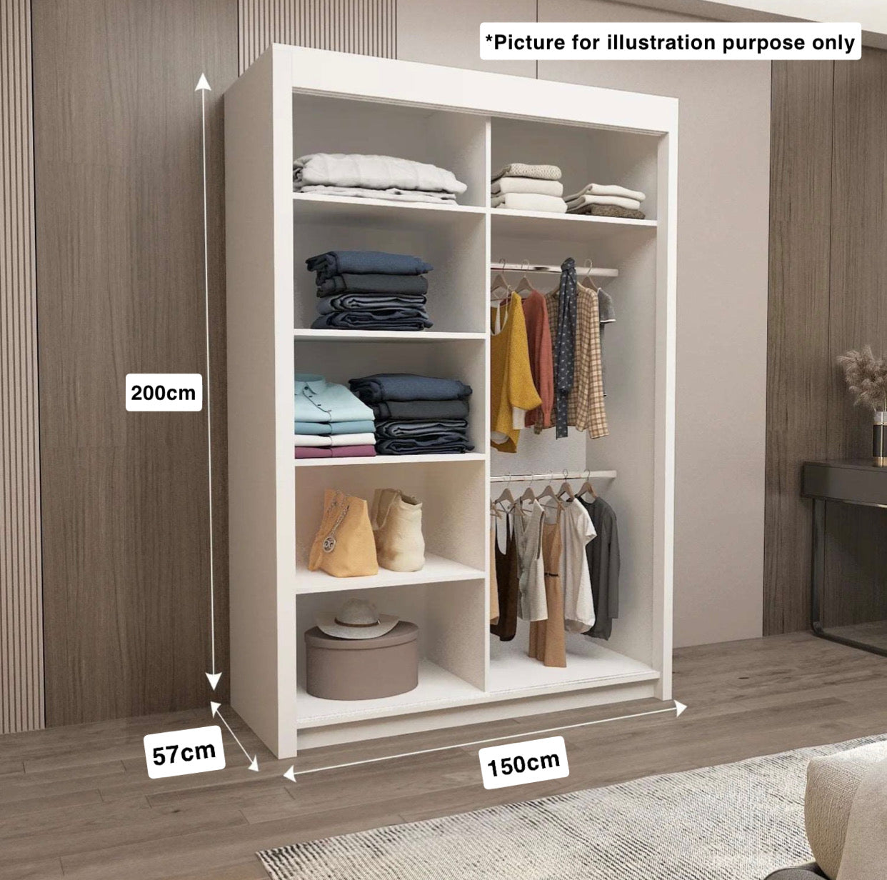 modern sliding wardrobe design | space-saving bedroom wardrobe | Midland sliding door closet