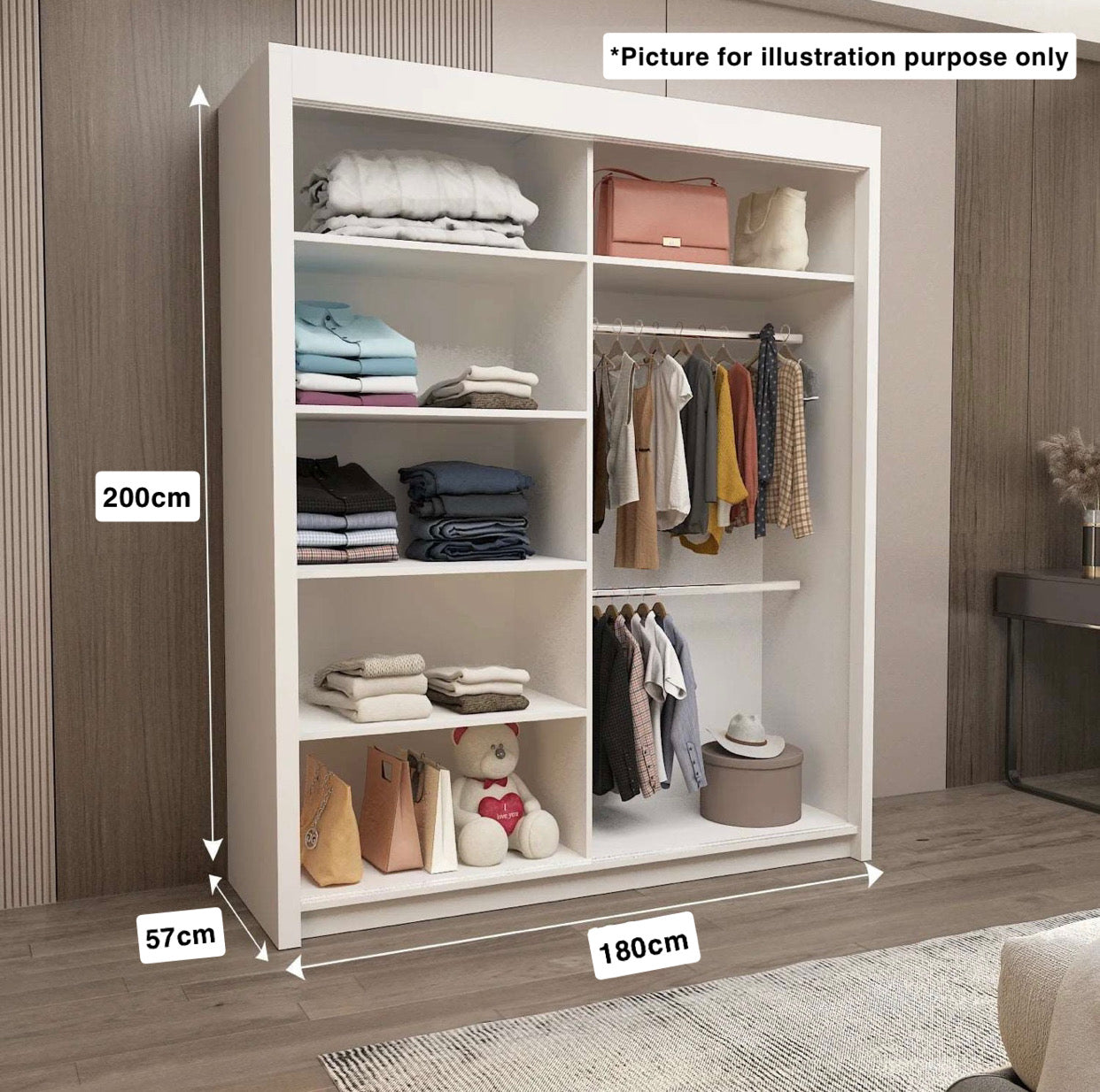 modern sliding wardrobe design | space-saving bedroom wardrobe | Midland sliding door closet