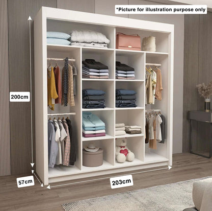 modern sliding wardrobe design | space-saving bedroom wardrobe | Midland sliding door closet