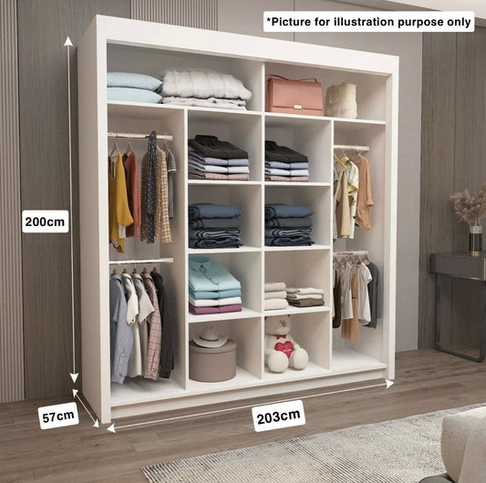 modern sliding wardrobe design | space-saving bedroom wardrobe | Midland sliding door closet