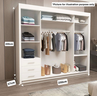 modern sliding wardrobe design | space-saving bedroom wardrobe | Midland sliding door closet