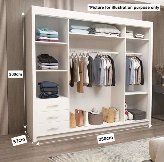 modern sliding wardrobe design | space-saving bedroom wardrobe | Midland sliding door closet